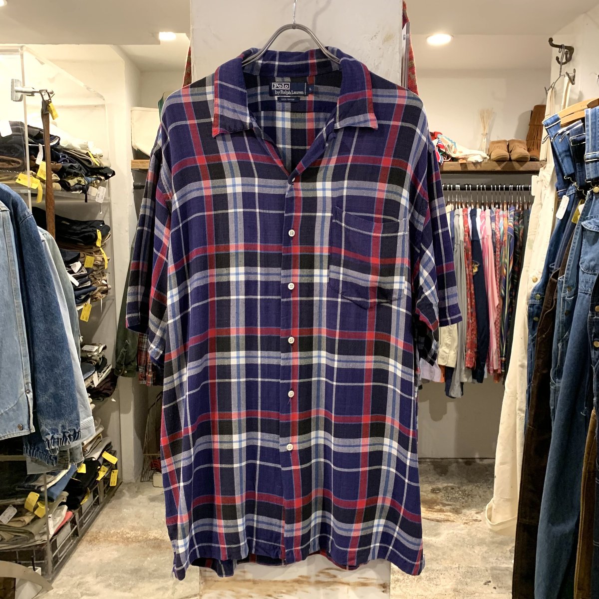 90s POLO by Ralph Lauren オープンカラー レーヨンシャツ ボックスシル...