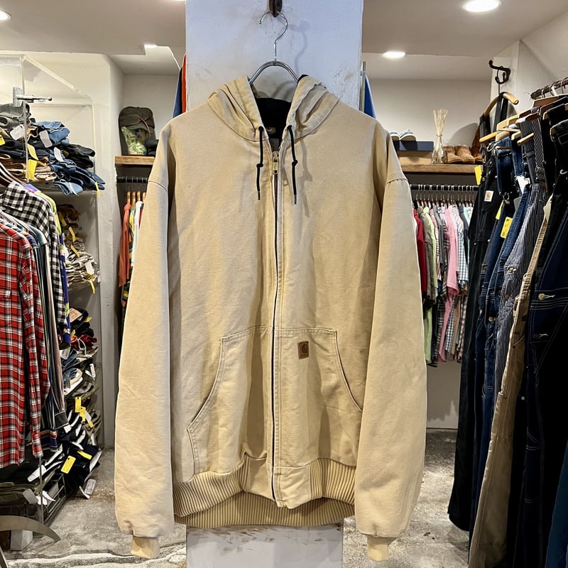 Carhartt ベージュ ダック地　ワークジャケット carhartt - 90年代 USA製 Carhartt カーハート ダック ワーク