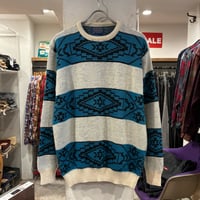 70s　PENDLETON　HIGH GRADE WESTERN WEAR　ネイティブ柄ニット　ペンドルトン　WOOL 100%　Size L　USA製　(S4524)