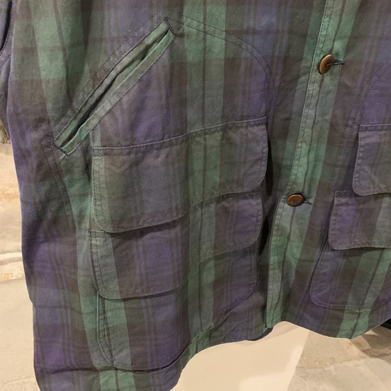 ポロラルフローレン ハンティング ジャケット ブラックウォッチ Polo by Ralph Lauren black watch waxed hunting jacket L 80's ポロ