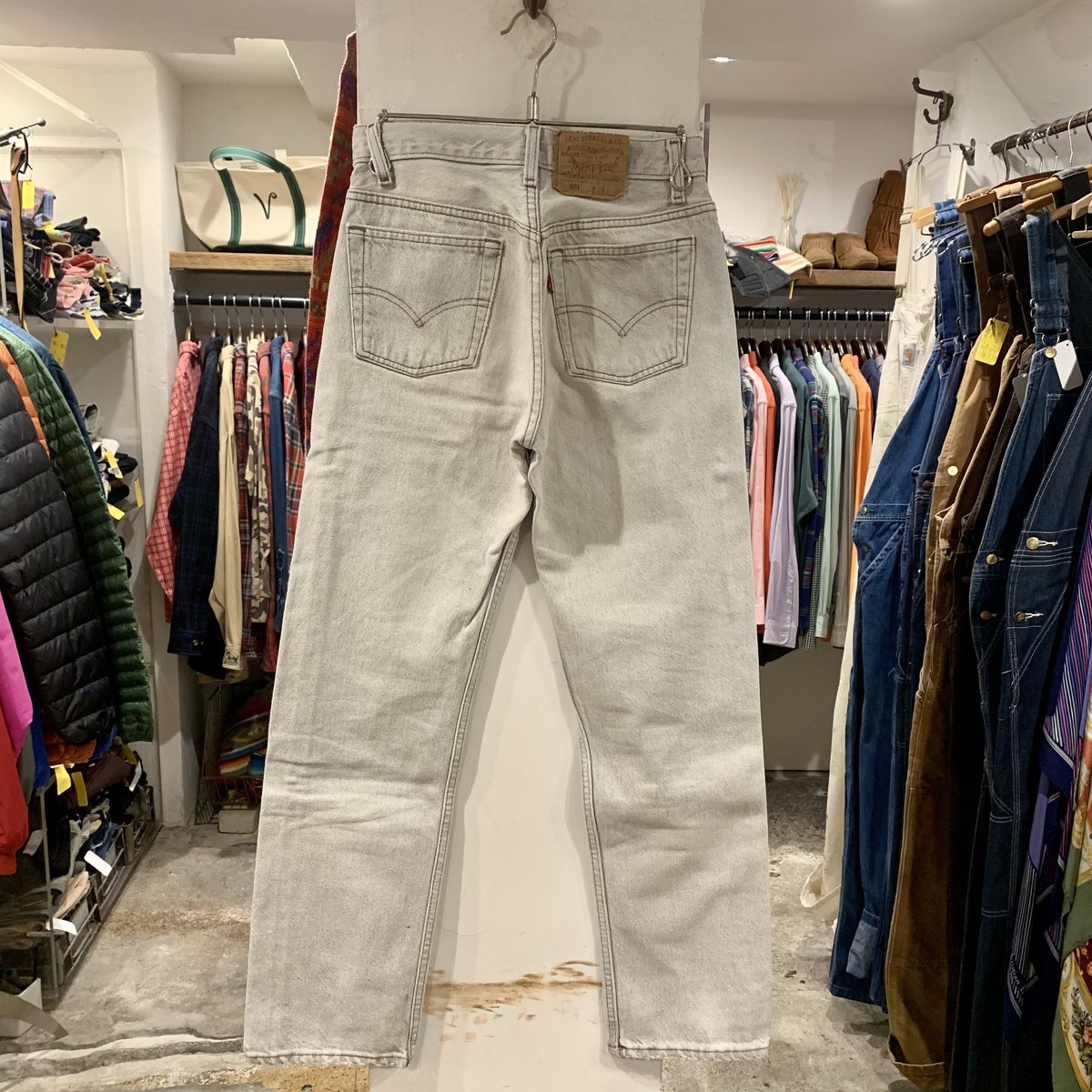 90s Levi's 501 カラーデニム グレー ボタン裏522 USA製 (S2130)