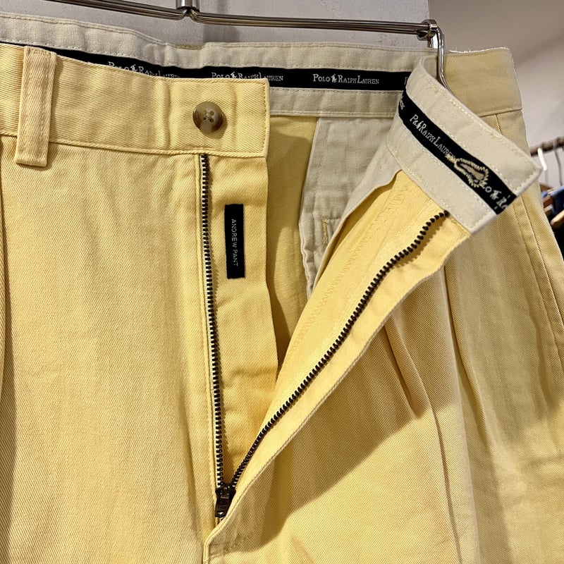 Polo by Ralph Lauren チノパン タック入り ポロチノ イエロー