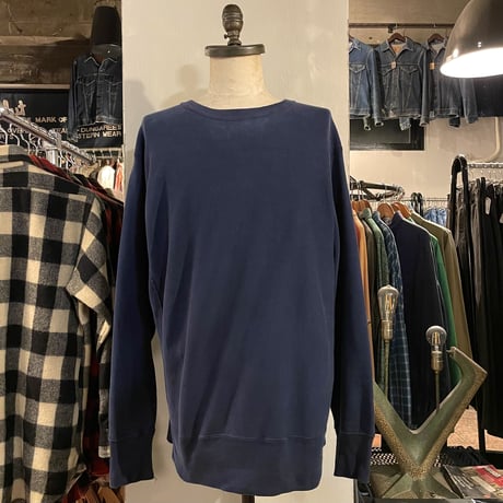 80s　Champion × LAND‘S END　Reverse Weave　リバースウィーブ　ネイビー　USA製　目無し　チャンピオン　ランズエンド　ダブルネーム　(S2733)