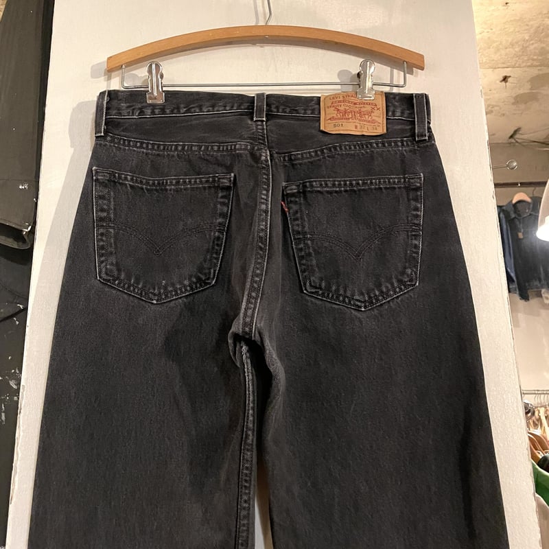 90s Levi's 501 0660 後染め ブラックデニム パンツ 31×34 USA製