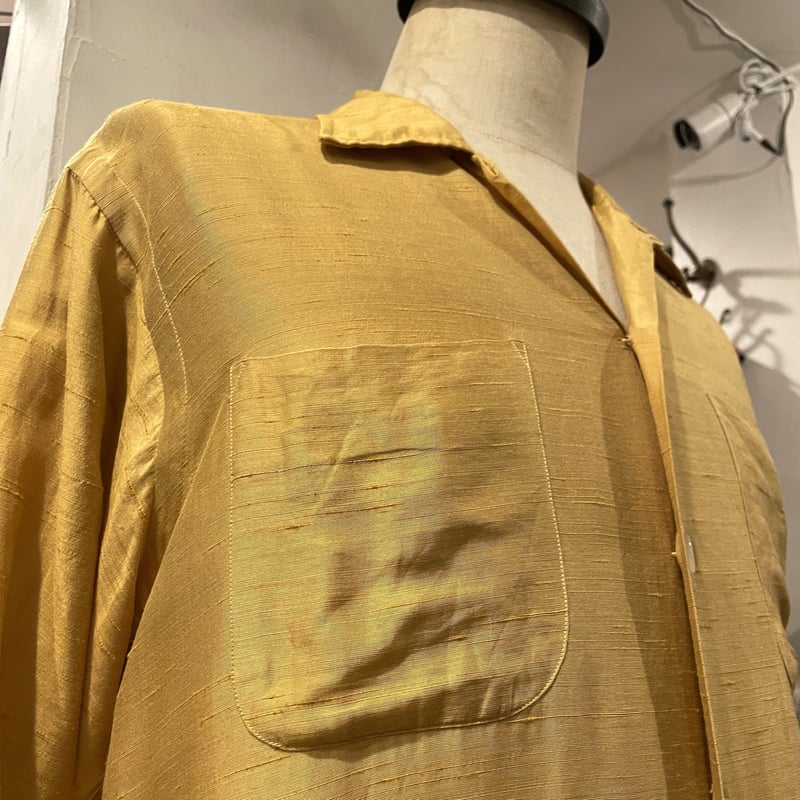 60s レーヨンシャツ 50s 60s CAMPUS OMBRE SHADOW CHECK RAYON SHIRT with HAND