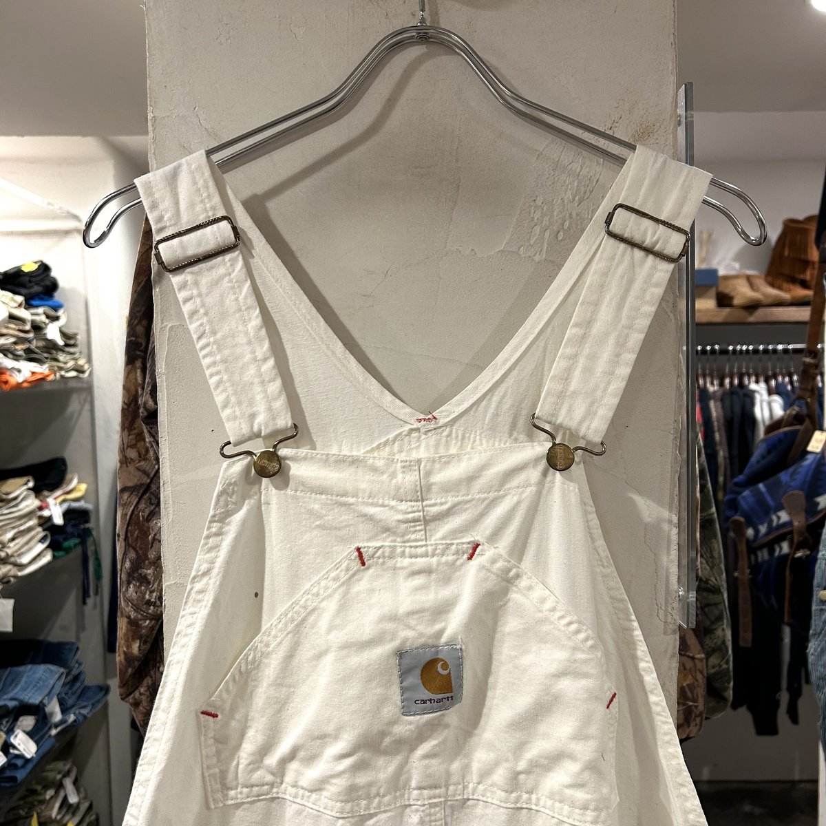 80s カーハート　サウスウエストシリーズ　激レアホワイト 80s Carhartt オーバーオール カーハート ホワイト 雰囲気系