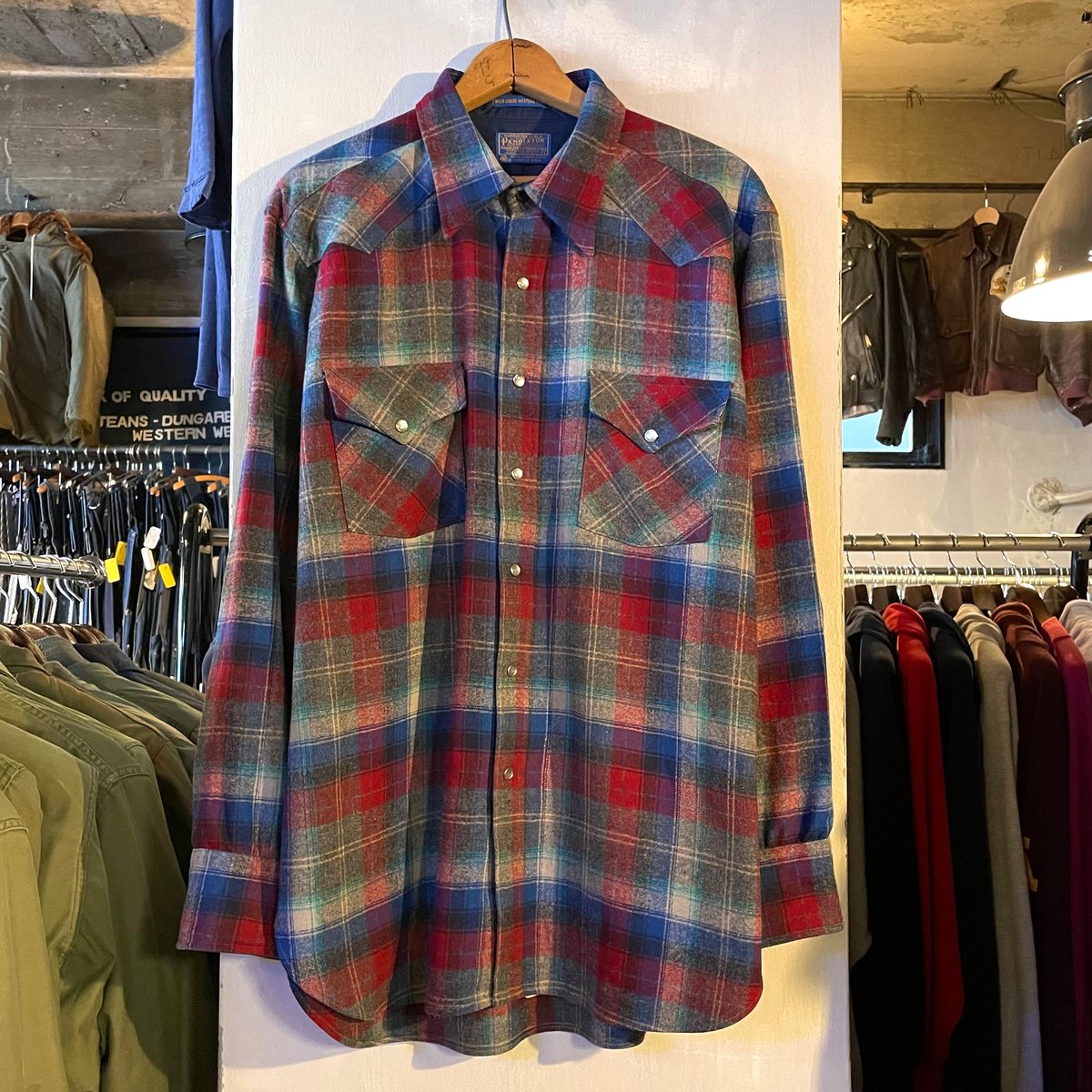 70s PENDLETON Wool Shirt USA製 ウエスタンシャツ チェック柄 ペン