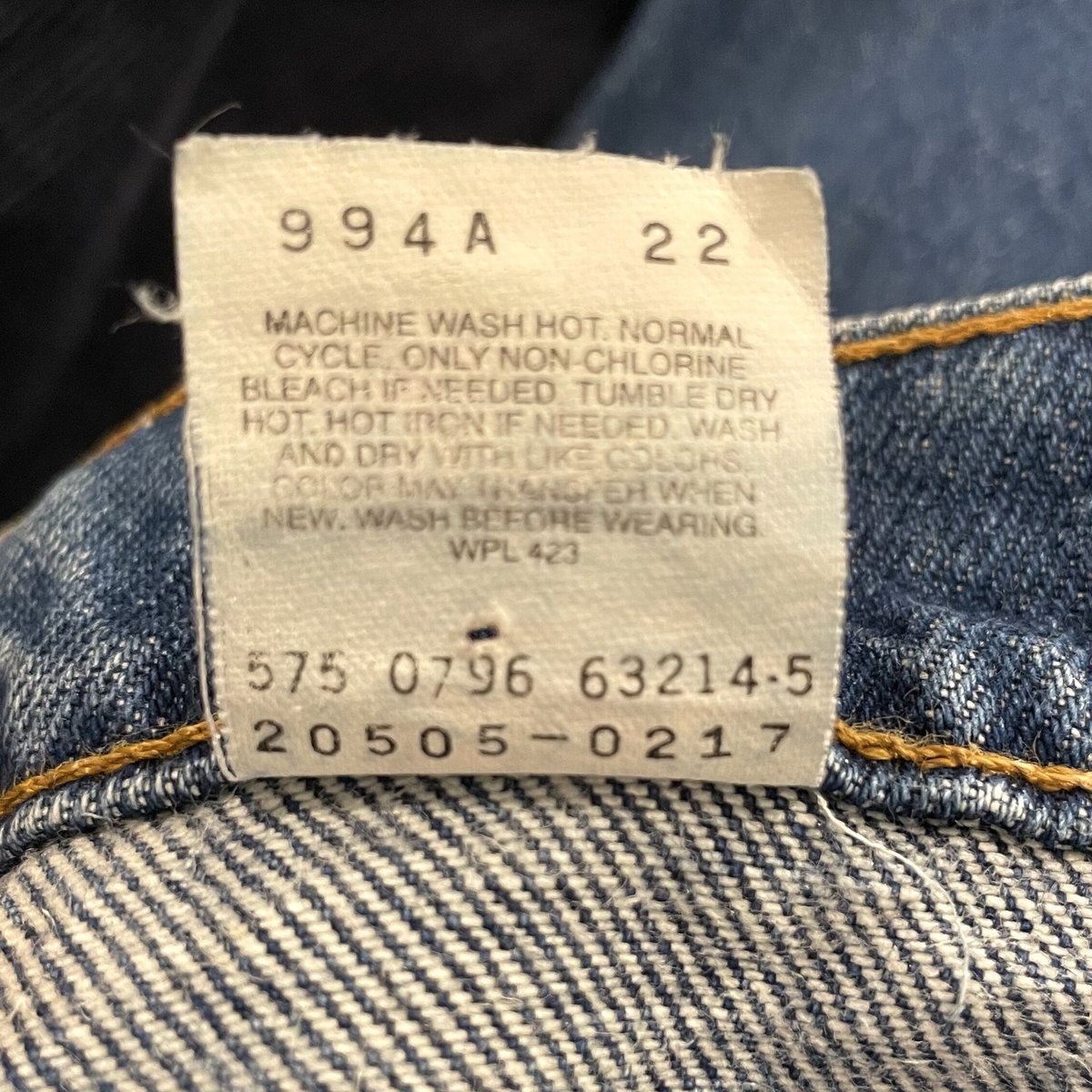 80s USA製 Levi's リーバイス 505 575工場 オレンジ®タブ LEVI'S(リーバイス) 505 オレンジタブ 90S ボタン裏575デニム