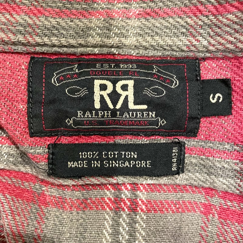 RRL RALPH LAUREN 90s 三つ星タグ フランネル コットンシャツ ダブル