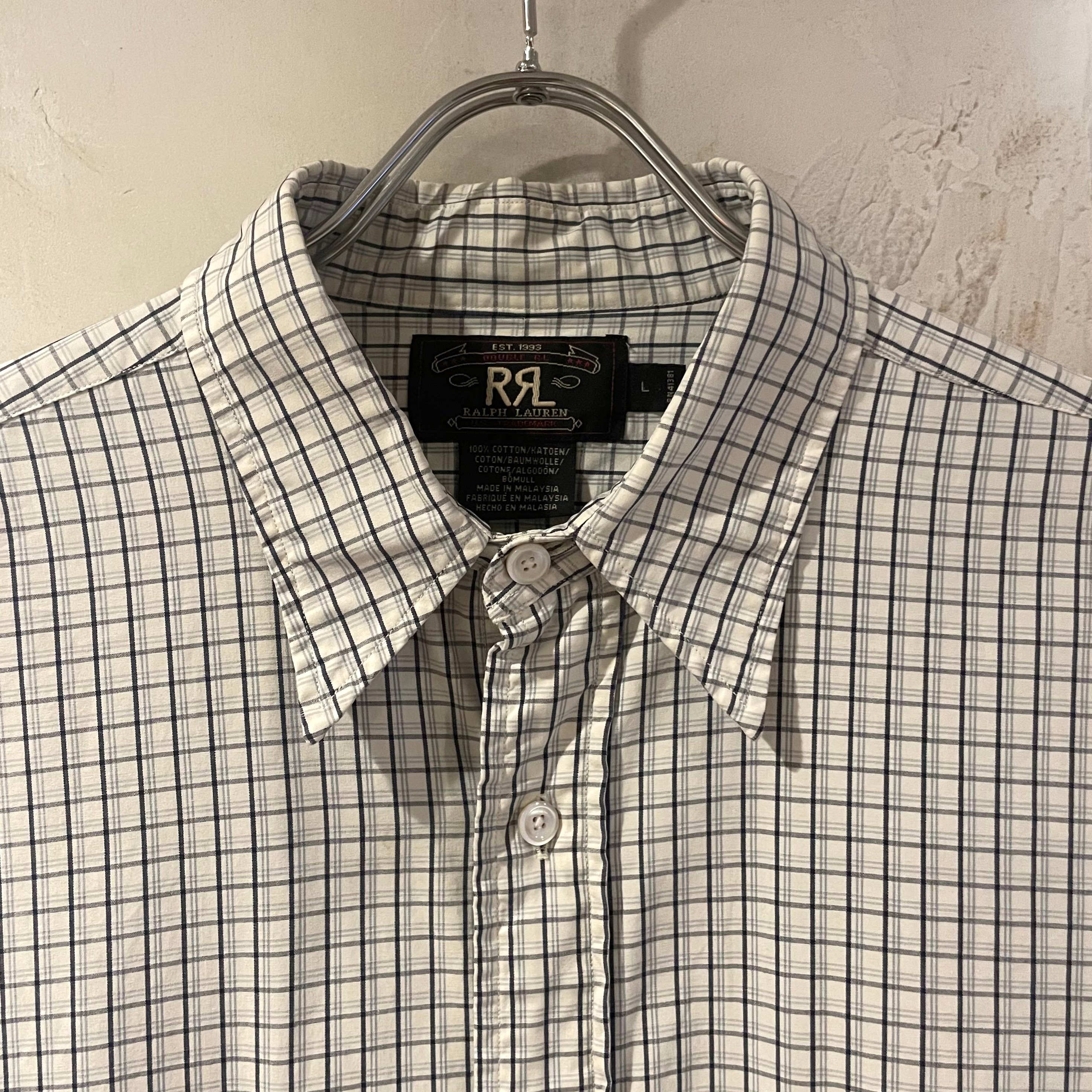90s RRL RALPH LAUREN 90s L/Sシャツ 三つ星タグ Size L ダブ