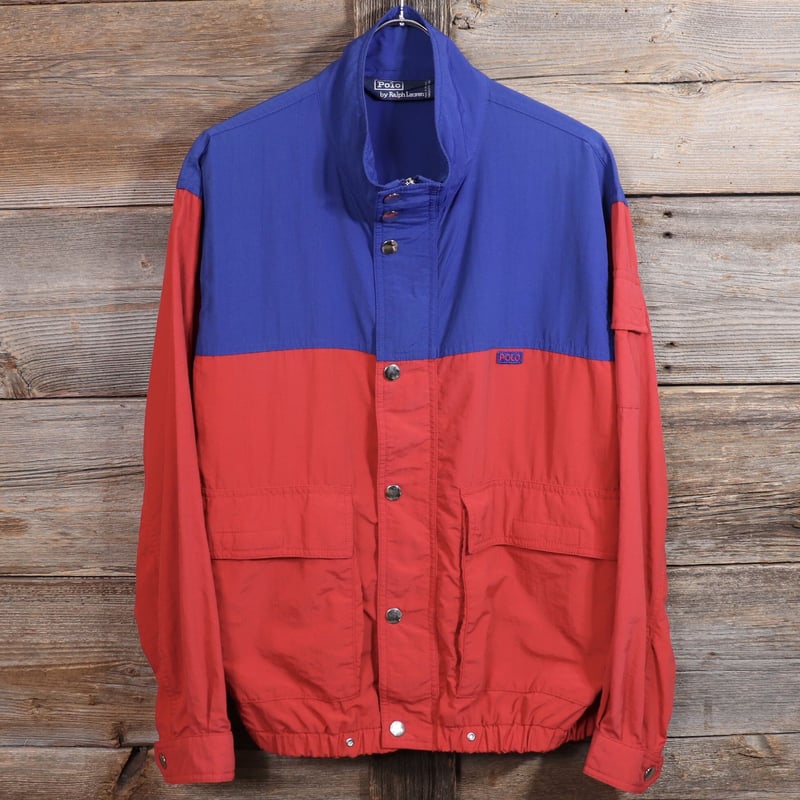 Polo Ralph Lauren ナイロンジャケット 赤/青 切り替え ポロ Polo Ralph Lauren ナイロンジャケット 赤/青 切り替え ポロ