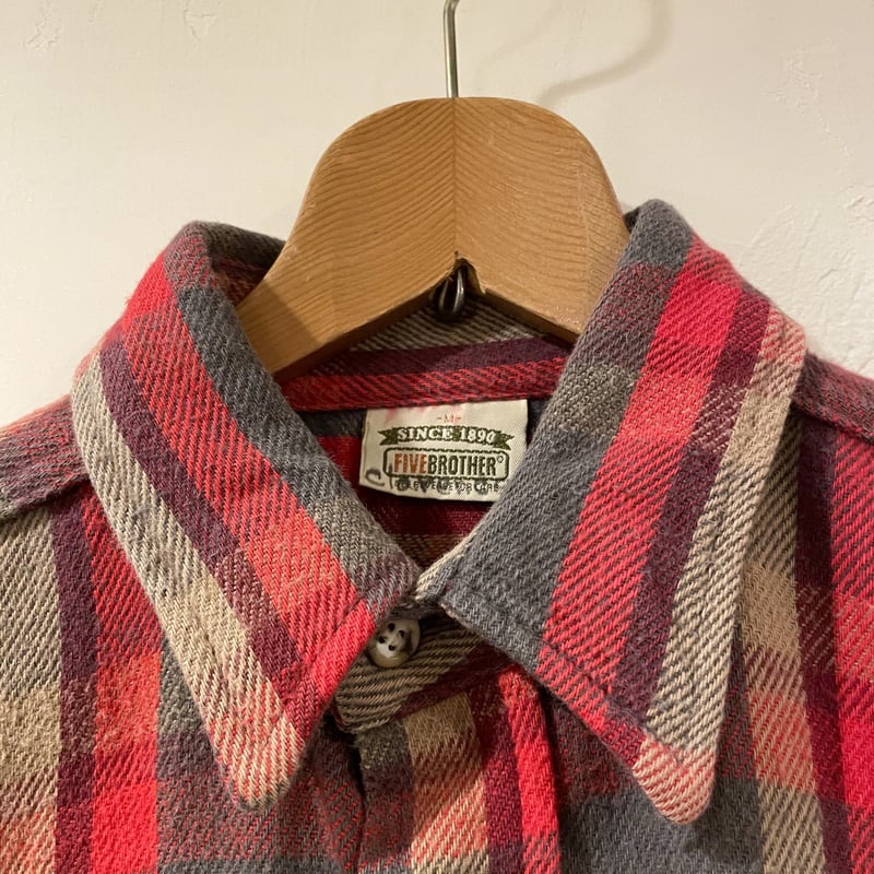 FIVE BROTHER 80s USA製 チェック柄 フランネルシャツ ファイブ