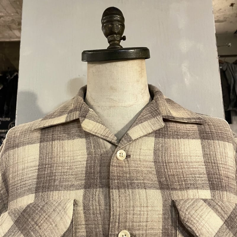 50s Woolrich Vintage Wool Shirt オープンカラーシャツ ウールシ