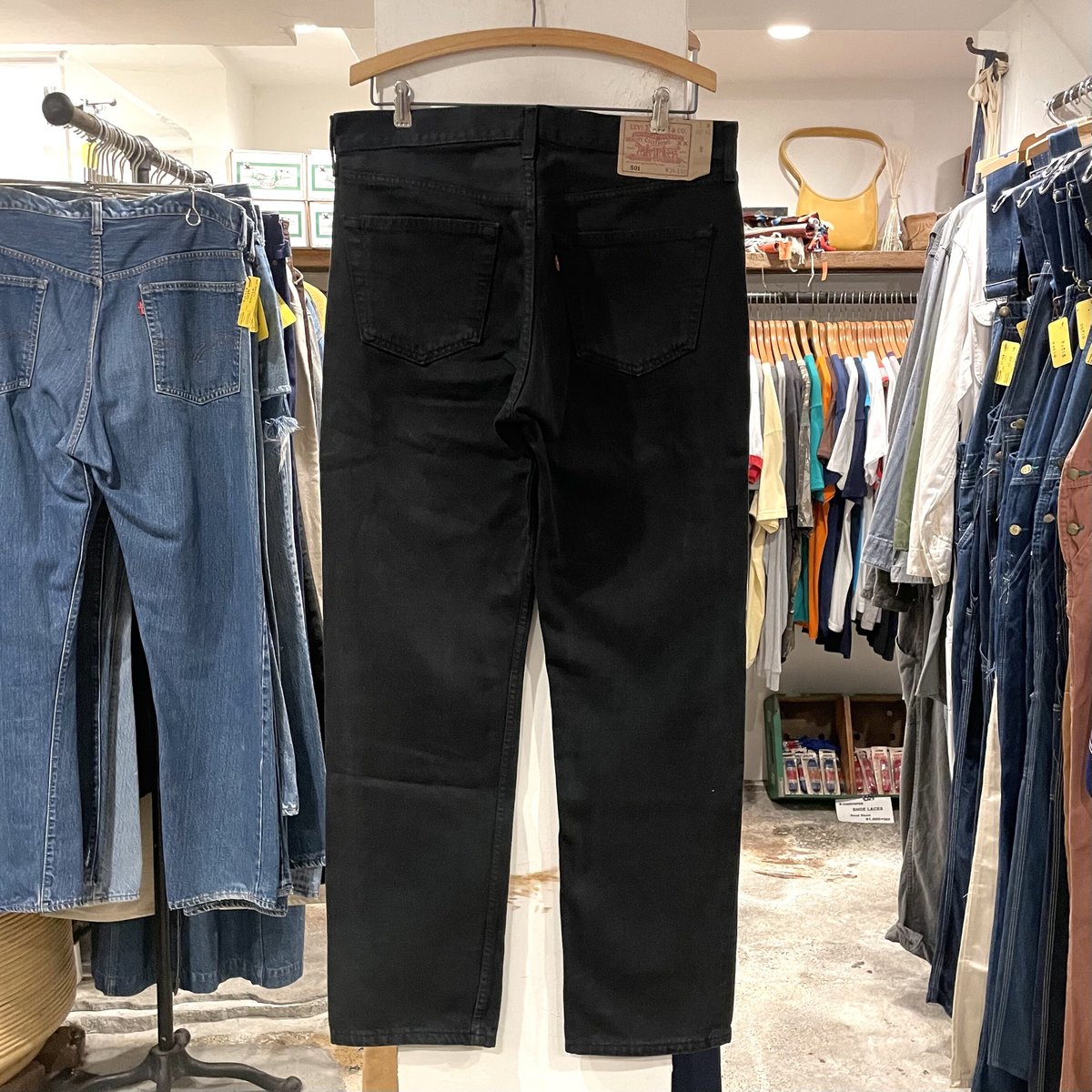 90s Levi's 501 後染めブラックデニムパンツ ユーロリーバイス ボタン 