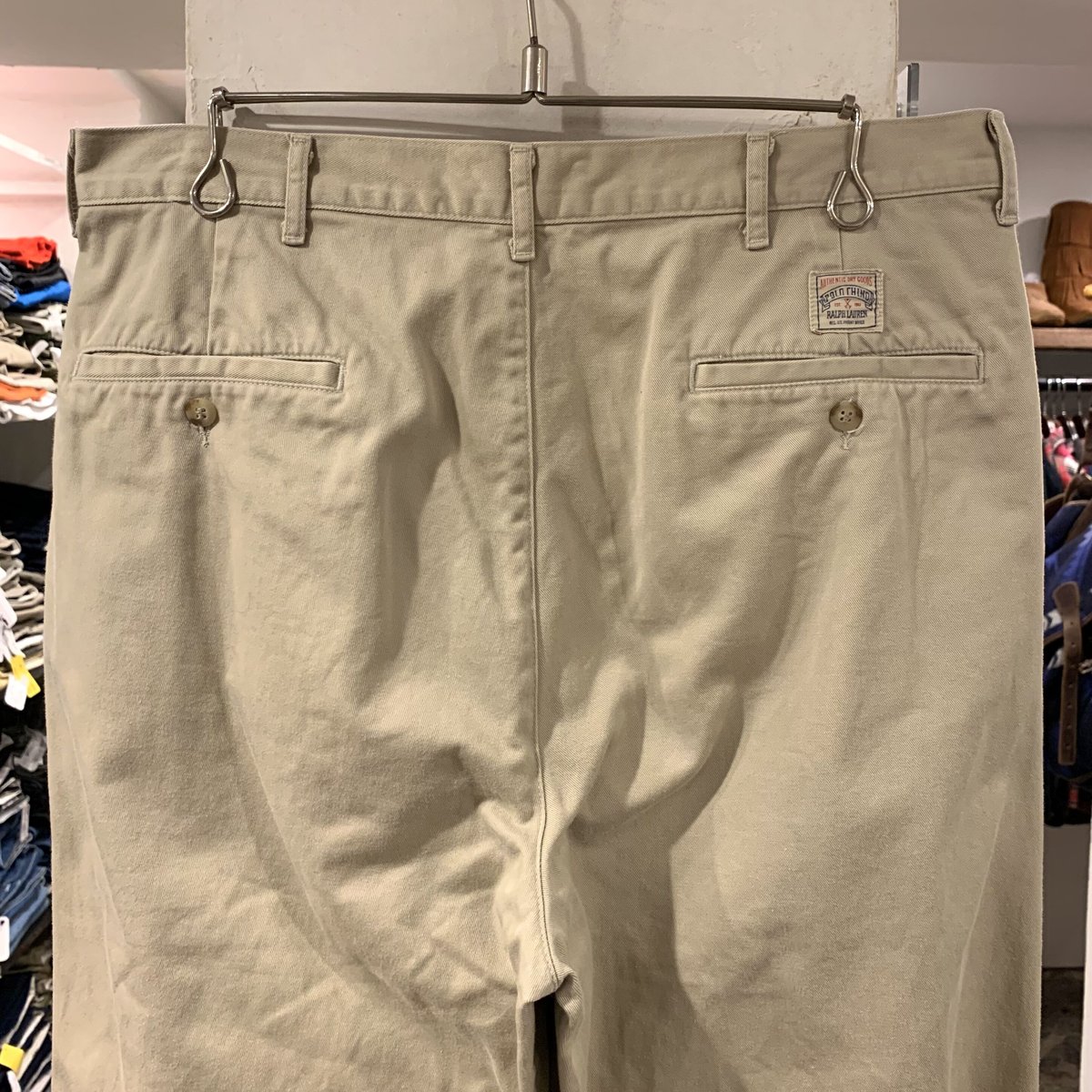 90s ポロ　ラルフローレン　チノ　パンツ　w32 　タック　usa ベージュ POLO RALPH LAUREN（ポロ ラルフ ローレン）の「USA POLO Ralph
