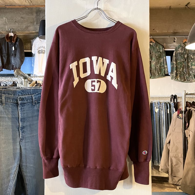 【美品】　Champion リバースウィーブ　iowa ネイビー　90s USA製 90s Champion Reverse Weave Sweatshirt 紺 XL