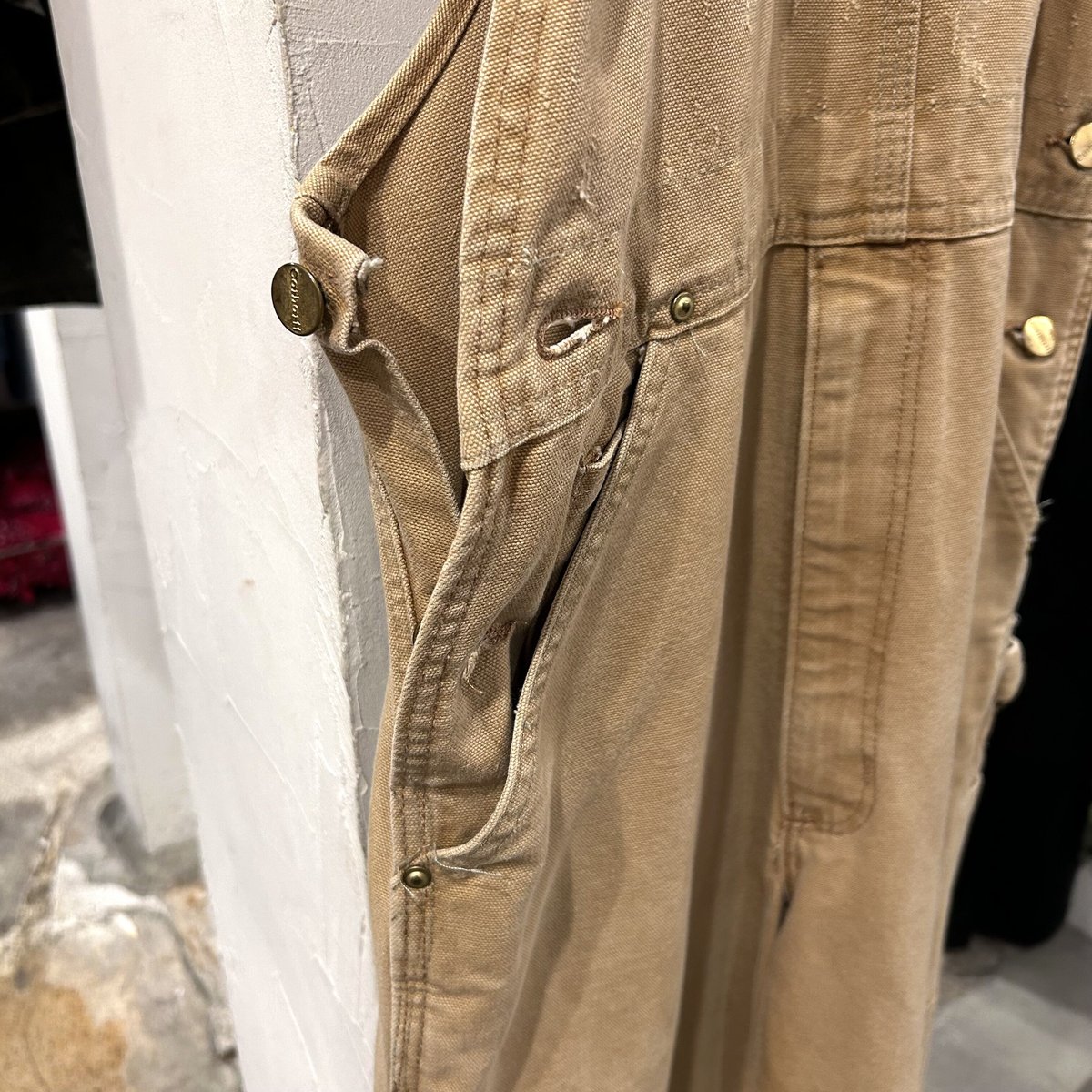 90s Carhartt ダック地 オーバーオール ダブルニー カーハート