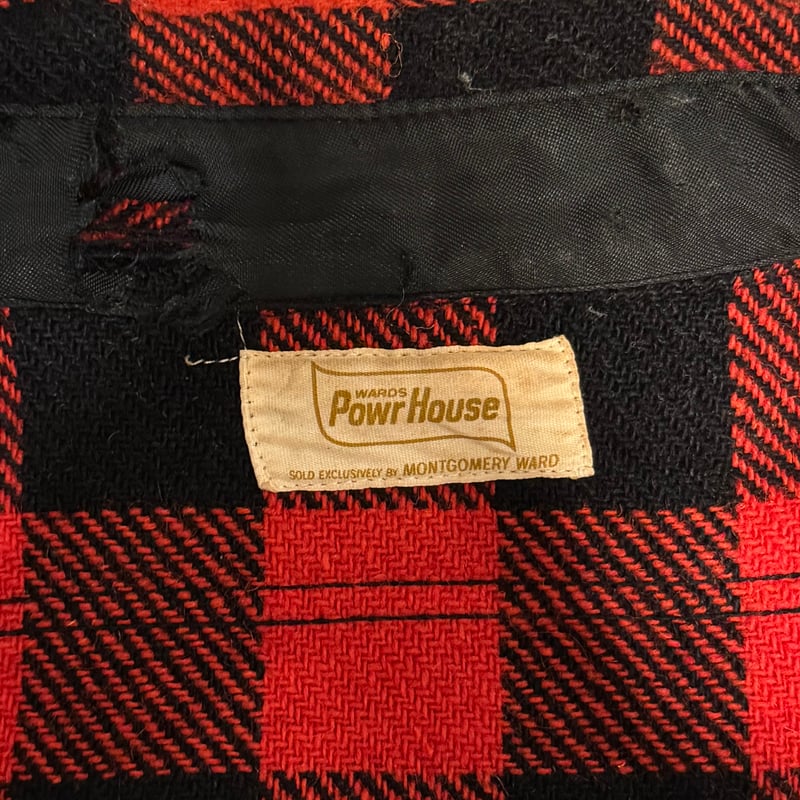 60s PowrHouse L/S Vintage Wool Shirt USA製 マチ付き