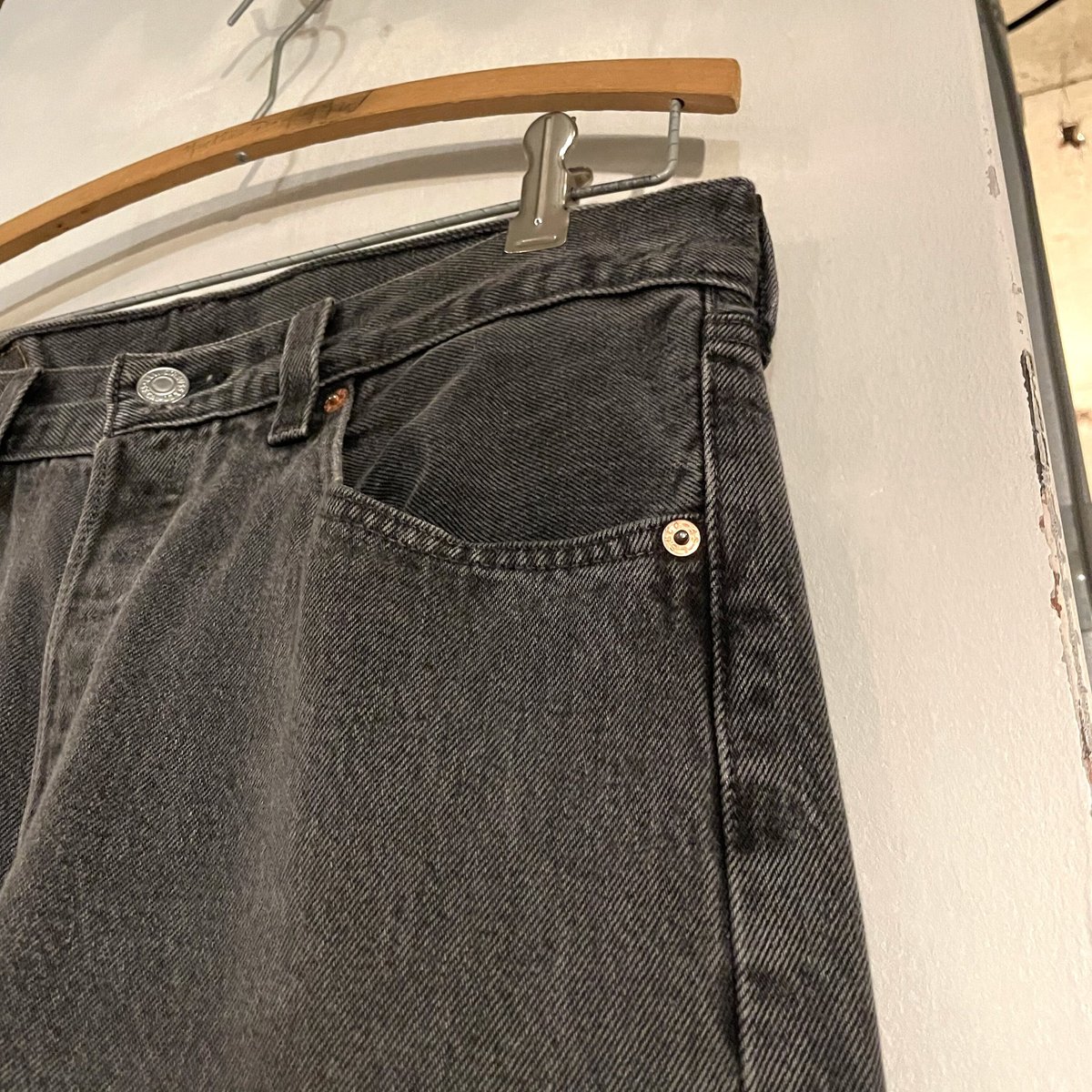 90s Levi's 501 サルファブラック 後染め USA製 32×32トップボタン裏刻印