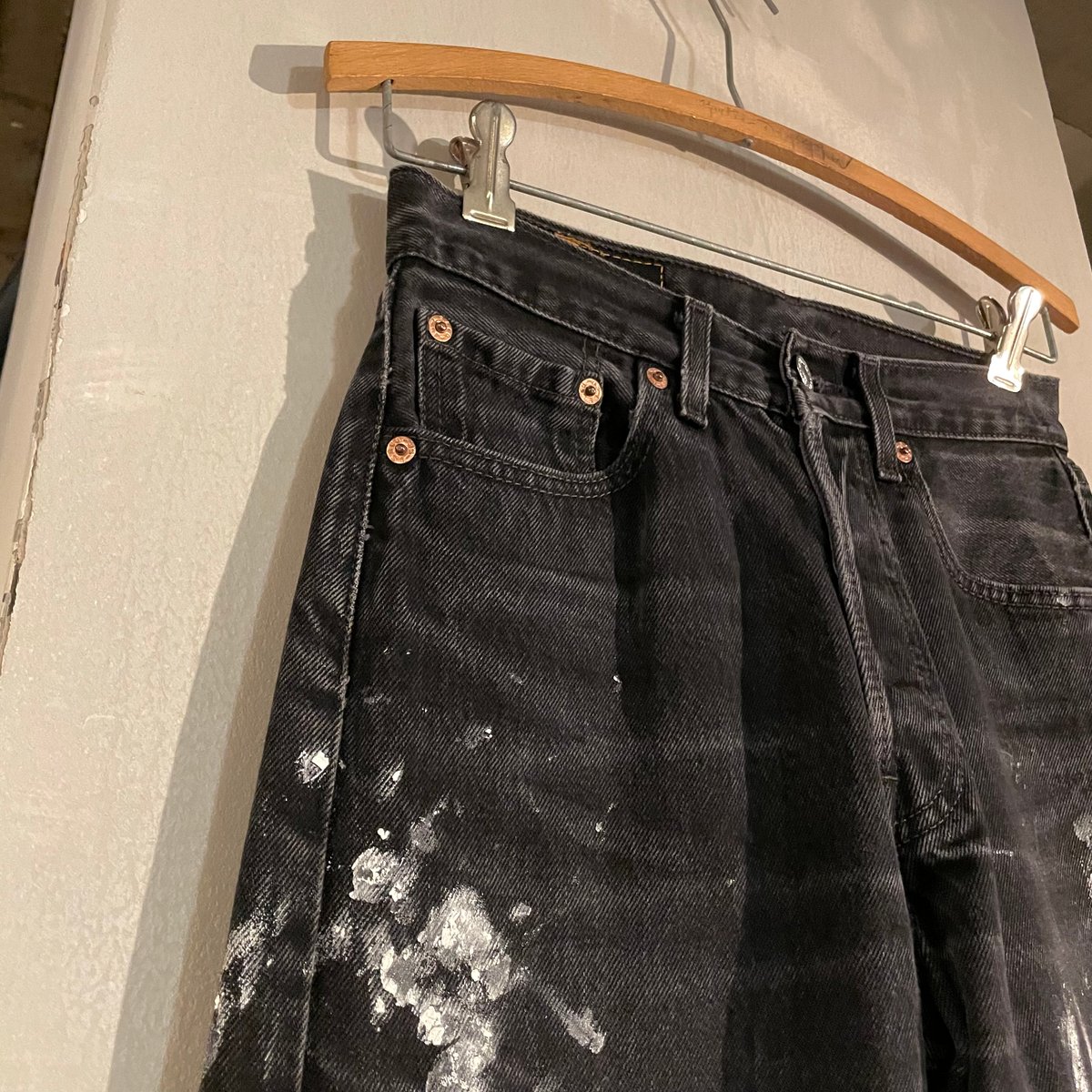 少年A 90S LEVI'S 501 後染めBLACK 90s Levi's 501 後染めブラックデニム パンツ 27×30 USA製 FOR WO