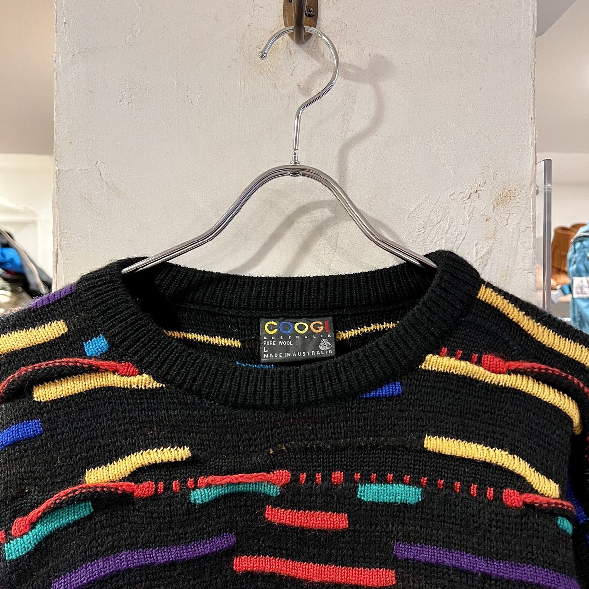 COOGI クージー 3Dニット セーター COOGI クージー 3Dニット 立体編み セーター ブルー sizeS 瑞穂