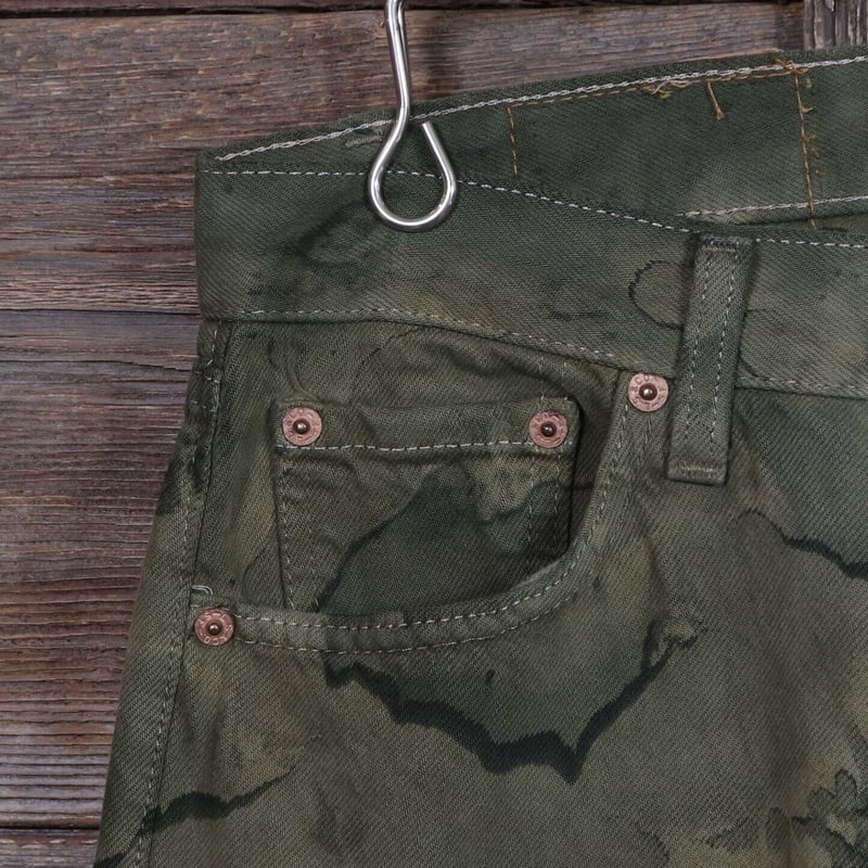 Levis 501 90s USA製 後染めデニムパンツ カモフラ 迷彩柄 リーバイス