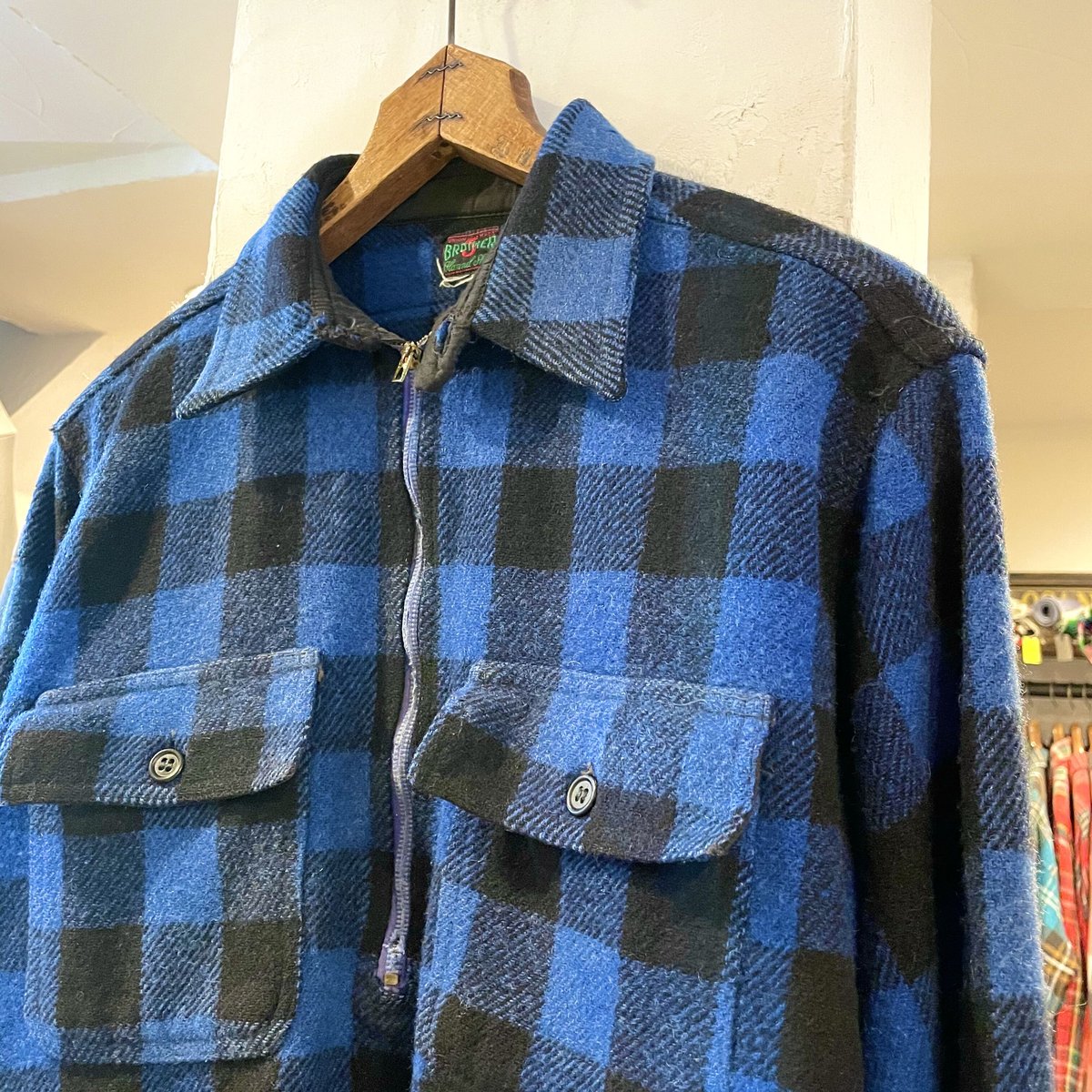 FIVE BROTHER ハーフジップウールシャツ チンストラップ マチ