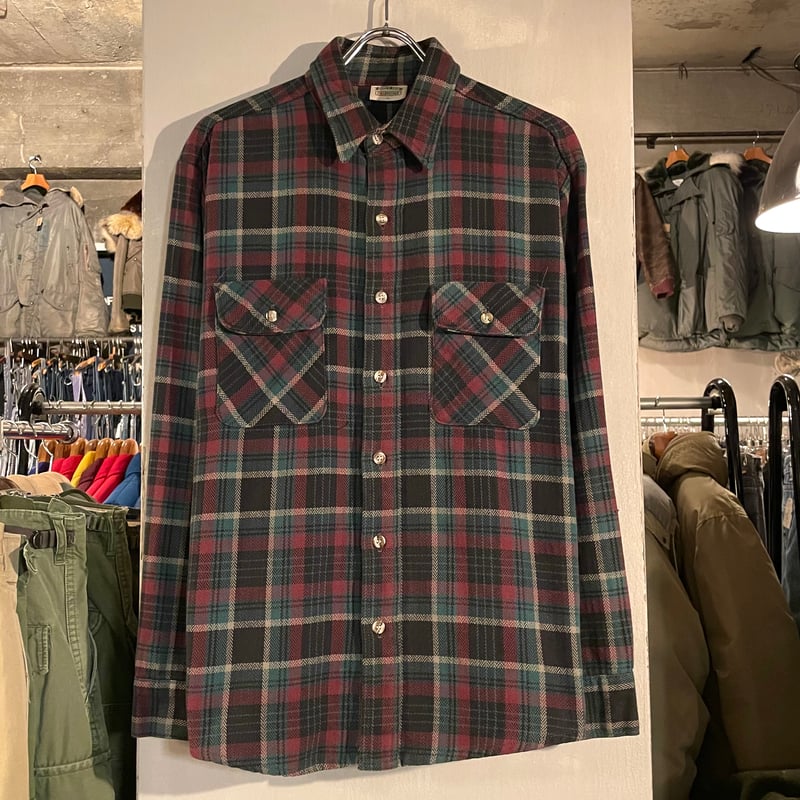 80s～ FIVE BROTHER L/S ネルシャツ Size L コットンシャツ ファイブ