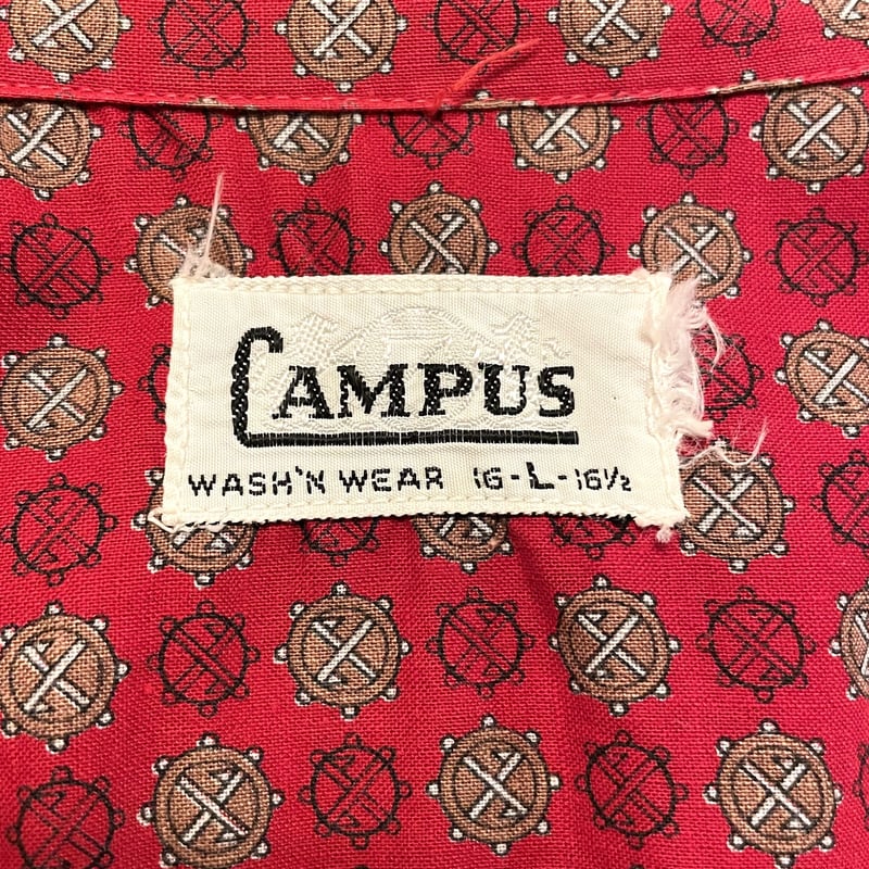 60s CAMPUS Vintage Shirt コットンシャツ USA製 総柄 ボックス