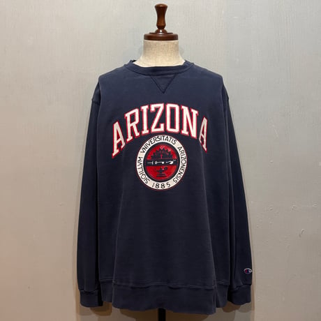 90s　Champion　L/S スウェットシャツ　USA製　Size XXL　ネイビー　カレッジスウェット　ARIZONA　チャンピオン　(S5333)