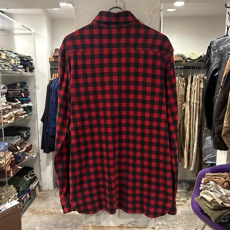 Polo by Ralph Lauren　L/Sチェックネルシャツ　プルオーバー　ラルフローレン　Size XL　チンストラップ　マチ付き　長袖シャツ　(S3915)