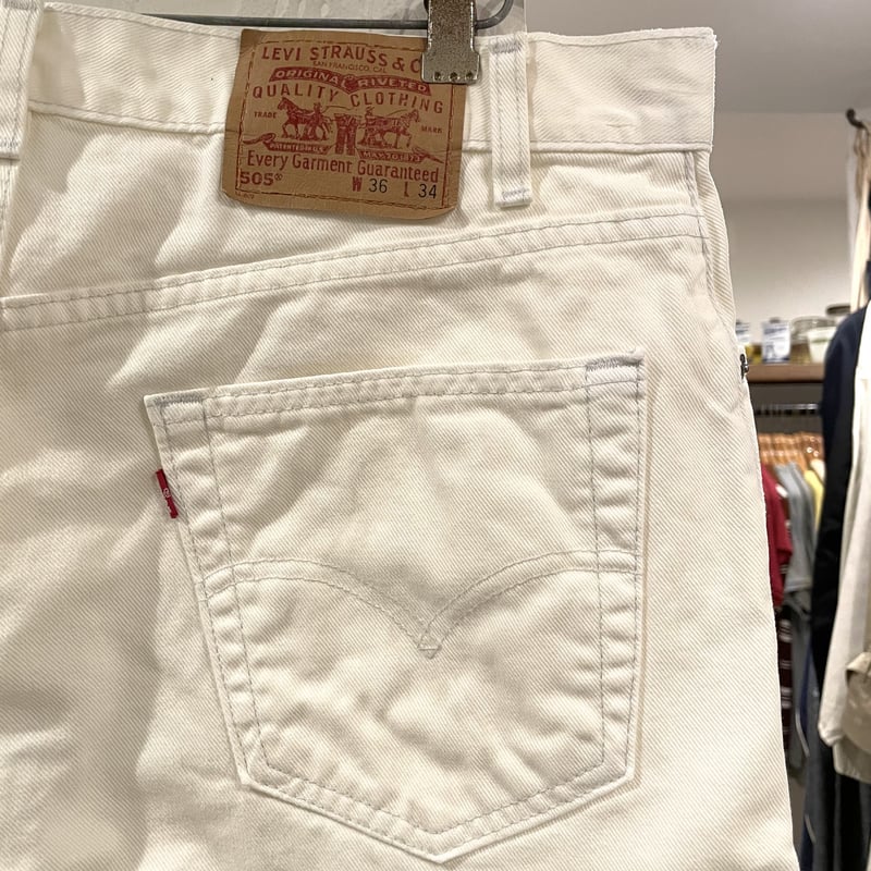 90s USA製　Levi's 505 ホワイト　デニムパンツ 90s USA製 Levi'sリーバイス 505 ホワイト デニムパンツ w38
