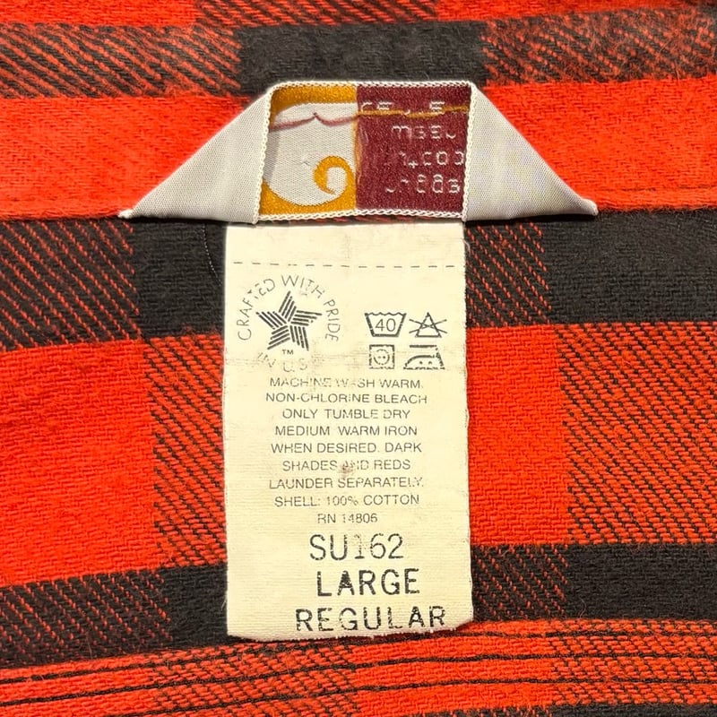 90s carhartt L/S ネルシャツ USA製 Size L カーハート チェックシャ