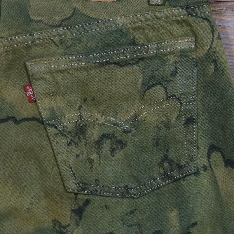 Levis 501 90s USA製 後染めデニムパンツ カモフラ 迷彩柄 リーバイス