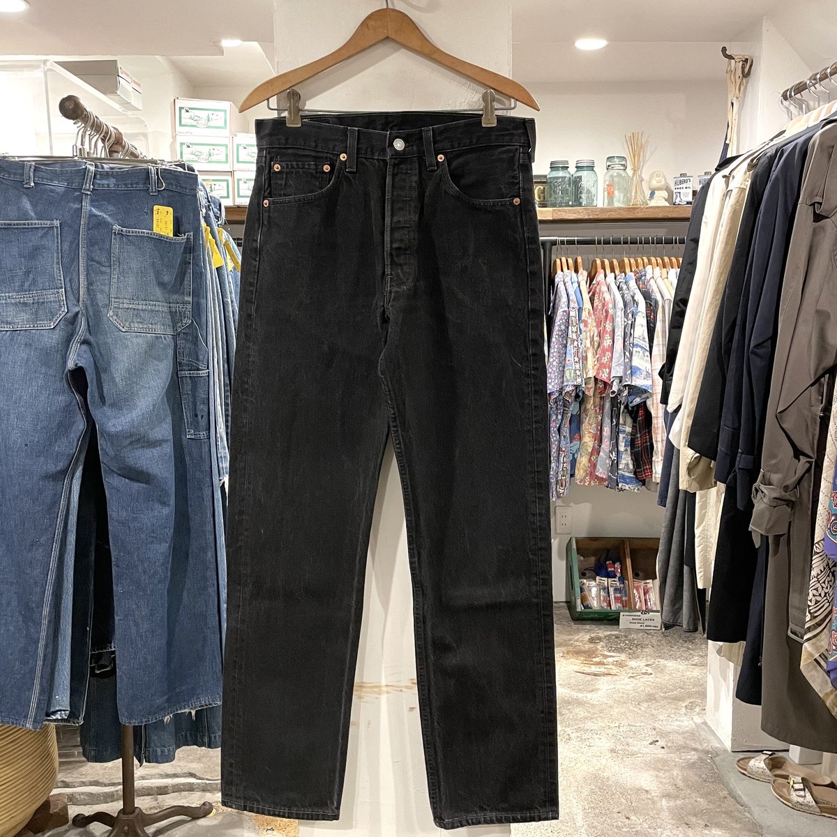 Levi's 501 90年代 後染めブラックデニム ボタン裏522 USA製 Levi's 501 90年代 後染めブラックデニム ボタン裏522 USA製