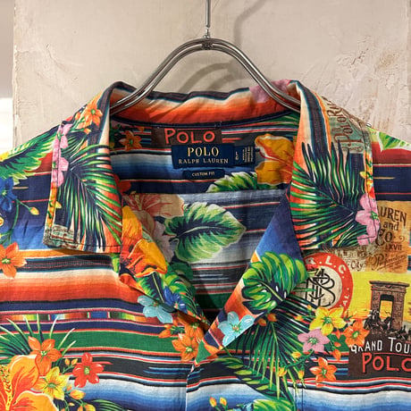 Polo by Ralph Lauren　S/S オープンカラーシャツ　CUSTOM FIT　Size L　ポロ ラルフローレン　ハワイアンシャツ　(S5633)
