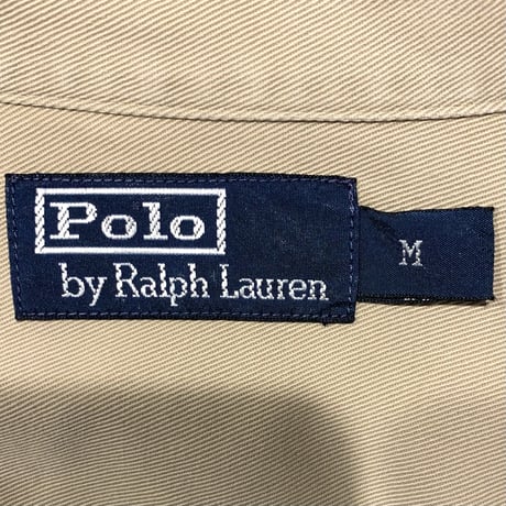 Polo by Ralph Lauren　ミリタリーシャツ　ロングスリーブ　　ユーズド加工　RECON　エポレット　パッチワーク　(S2297)