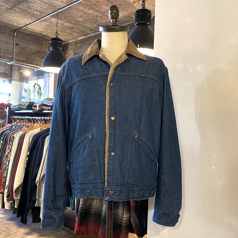 70s Wrangler デニムボアジャケット ラングラー 黒タグ Vintage 70s Wrangler デニムボアジャケット ラングラー 黒タグ Vintage