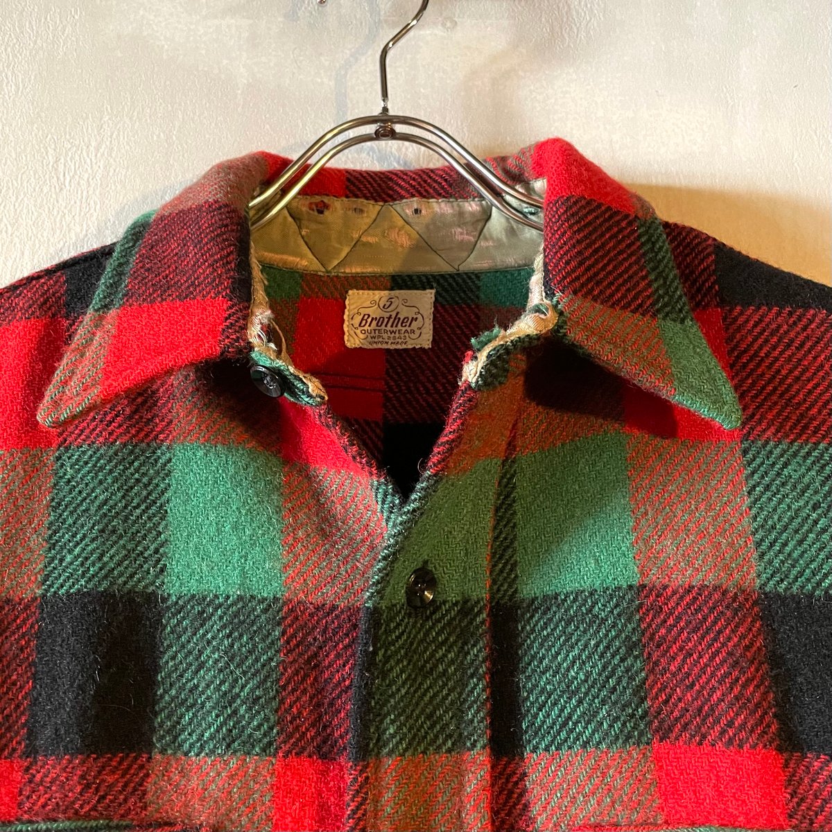 50s FIVE BROTHER Vintage Wool Shirt マチ付き UNION 