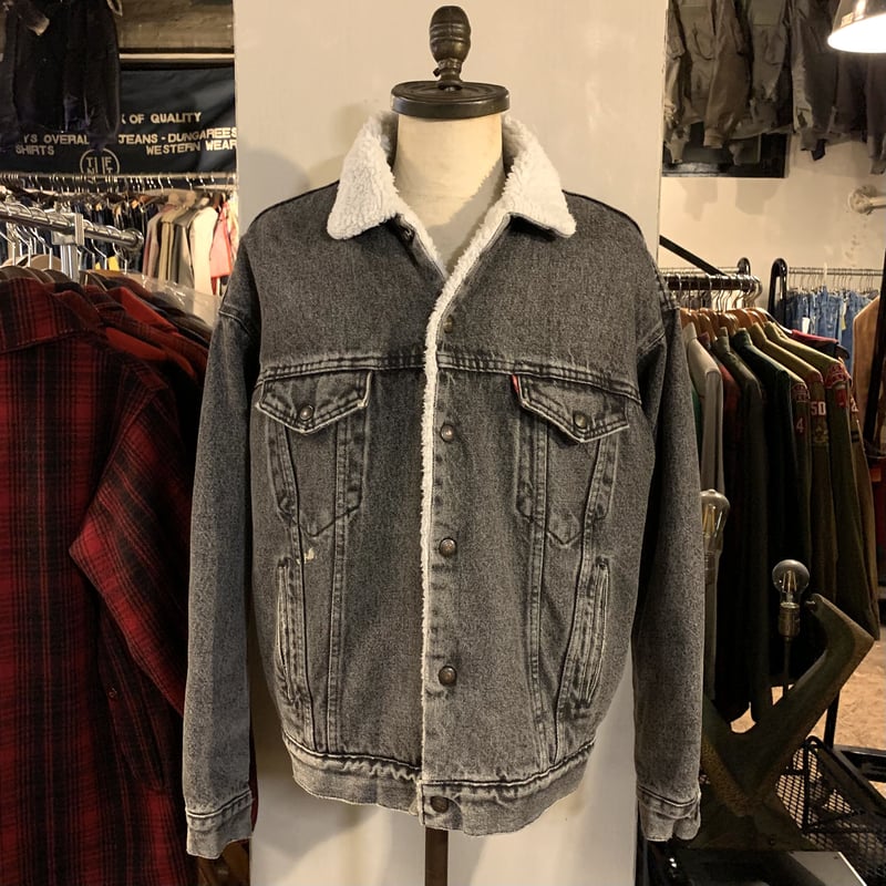 80s Levi's 70609-4858 ブラックデニムジャケット ボアライナー 80s Levi's 70609-4858 ブラックデニムジャケット ボアライナー