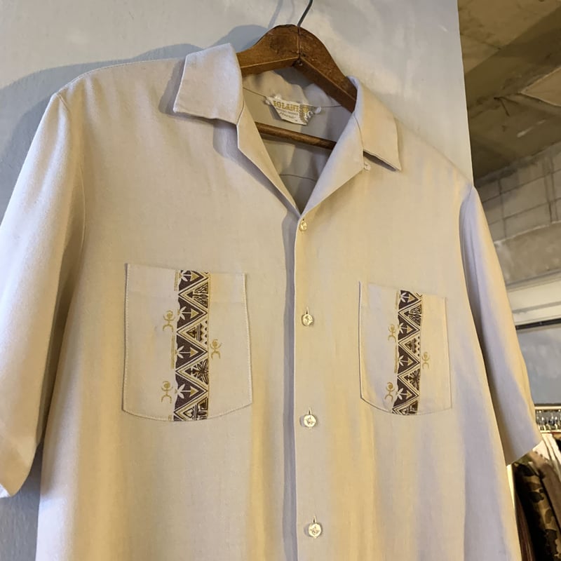 USA古着 美品 60s～ ハワイ製 IOLANI 半袖シャツジャケット L程度 USA古着 美品 60s～ ハワイ製 IOLANI 半袖シャツジャケット L
