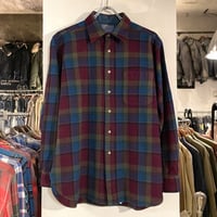 70s　PENDLETON　Vintage Wool Shirt　チェック柄　USA製　ペンドルトン　ウールシャツ　(S2833)
