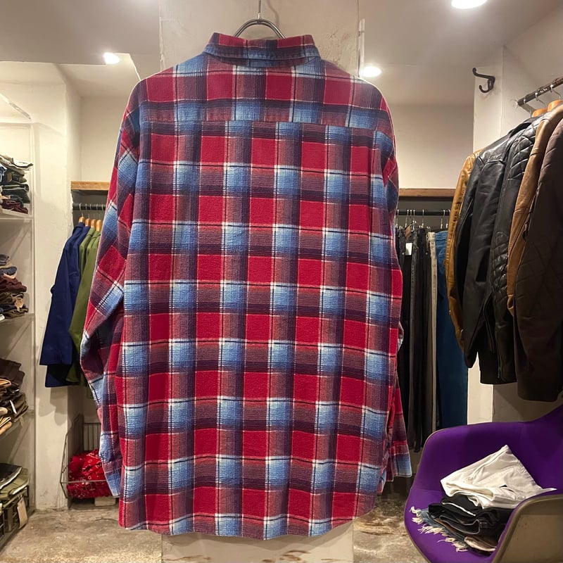 90s Sears Sports Wear L/S プリントネルシャツ Size XL コット 90s Sears Sports Wear L/S プリントネルシャツ Size XL コット