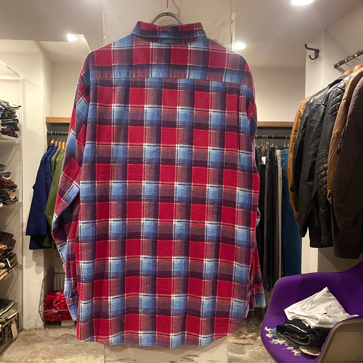 saga outer wear ネルシャツ風ウェア　Lサイズ 余分なディテールをカットしたシンプル フランネルシャツ! SHAKA