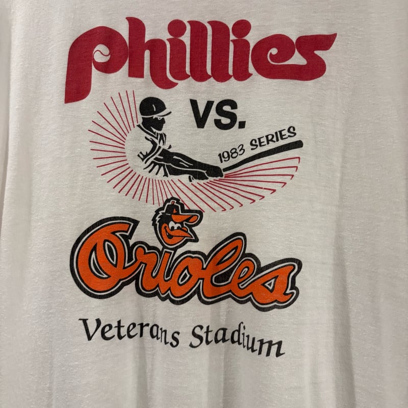 80s Hanes S/S リンガー Tシャツ Phillies Orioles USA製 S