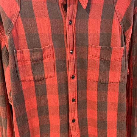 RRL　Ralph Lauren　L/S  ネルシャツ　バッファローチェック　チンストラップ　ダブルアールエル　ラルフローレン　(S2535)