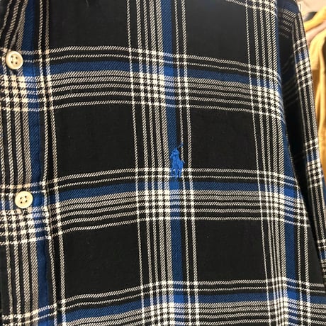 RALPH LAUREN　L/Sネルシャツ　ラルフローレン　Size L　ボタンダウン　長袖シャツ　(S3765)