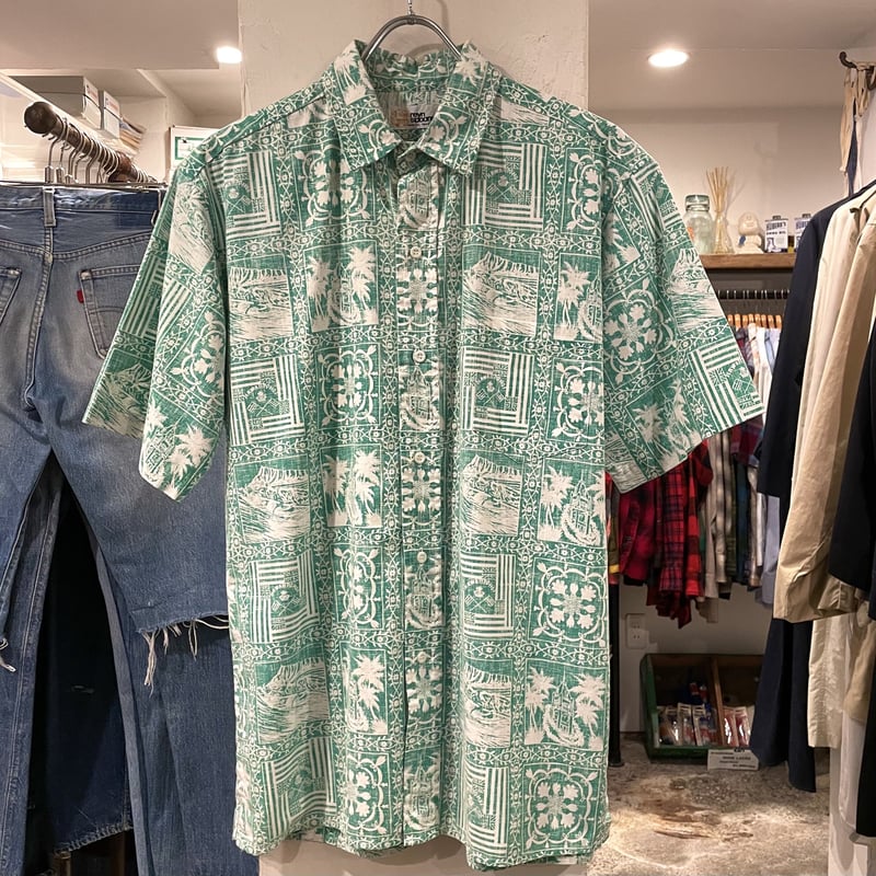 reyn spooner ハワイアンシャツ 乳首無しタグ 80s レインスプーナー