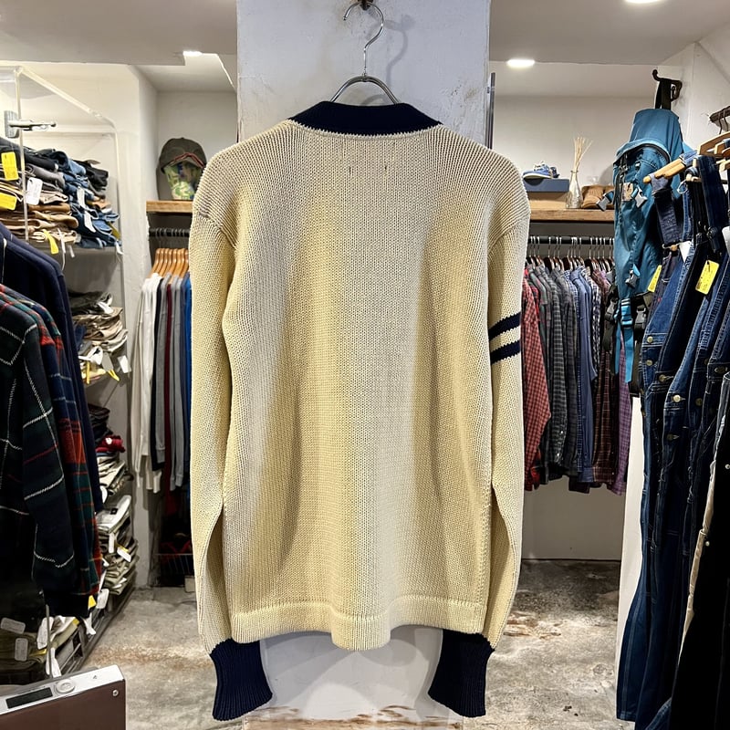 ポロ ラルフローレン レタード カーディガン 麻混コットンニット Lサイズ POLO by Ralph Lauren ウィングフットレタードカーディガン