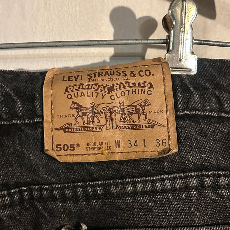 90s Levi's 505 後染め ブラックデニムパンツ 34×36 USA製 1994年 90s Levi's 505 後染め ブラックデニムパンツ 34×36 USA製 1994年